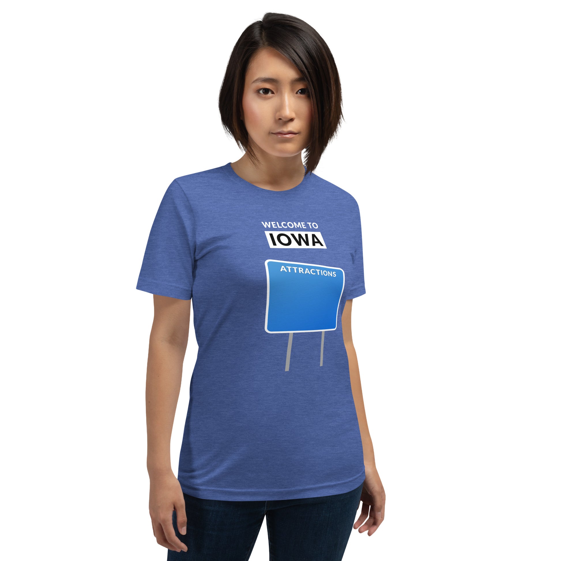 Welcome To Iowa - Blank Attractions Sign - Unisex T-Shirt - Ope Life