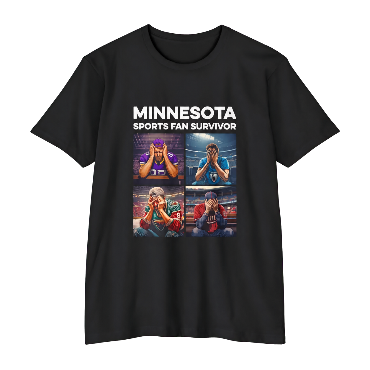 Black Minnesota Sports Fan Survivor T-shirt